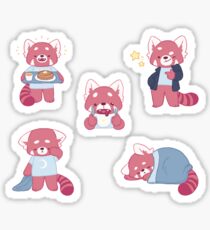 Sleepy, Hungry, Cool Red Pandas Sticker