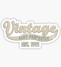 1981 Birthday Gift Vintage Est 37th Birthday 37 Yrs Old B-day Present Sticker
