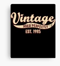 1985 Birthday Gift Vintage Est 33rd Birthday 33 Yrs Old B-day Present Canvas Print