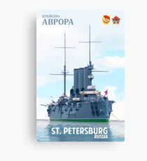 Soviet Cruiser Aurora Poster Canvas Print