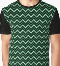 Chevrons - Green and Silver Graphic T-Shirt