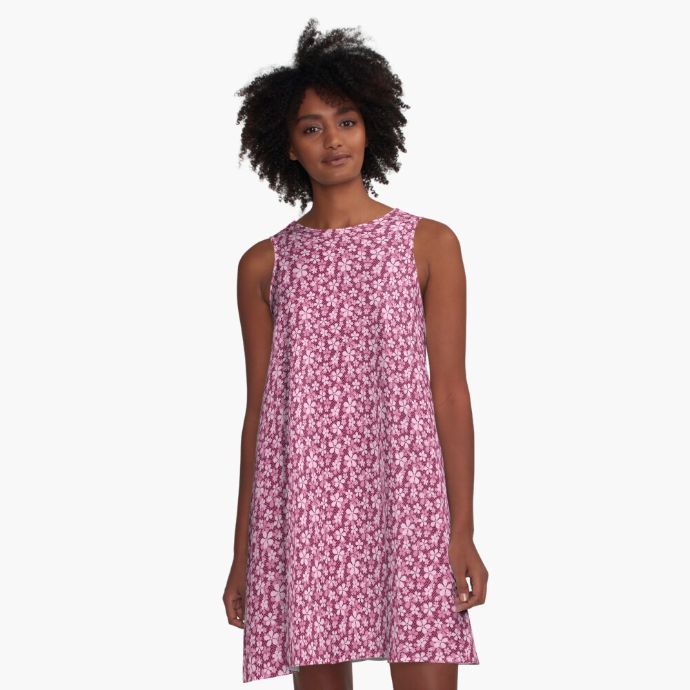 Sakura Chevron in Rose A-Line Dress