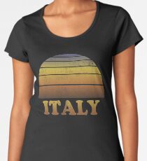 Vintage Italien Sonnenuntergang Shirt Premium Rundhals-Shirt