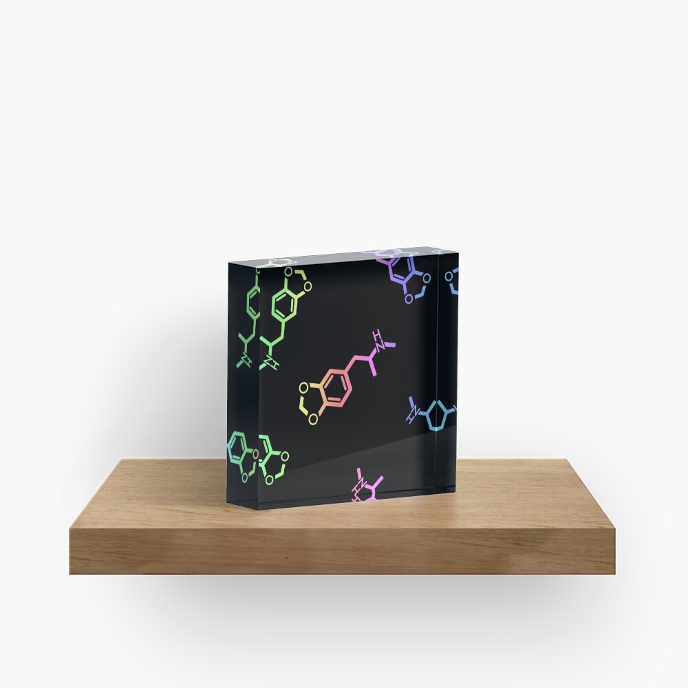 MDMA (Ecstasy) Molecule Pattern Acrylic Block