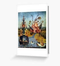 Heavenly dreamscape by Hieronymus Bosch Greeting Card