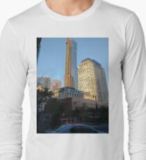 #Happiness, #Building, #Skyscraper, #NewYork, #Manhattan, #Street, #Pedestrians, #Cars, #Towers, #morning, #trees, #subway, #station, #Spring, #flowers, #Brooklyn  Long Sleeve T-Shirt