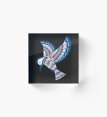 Kingfisher Pacific Northwest Native American Style Art Acrylic Block