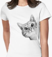 sneaky cat Women's Fitted T-Shirt