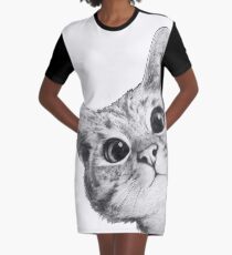 hinterhältige Katze T-Shirt Kleid