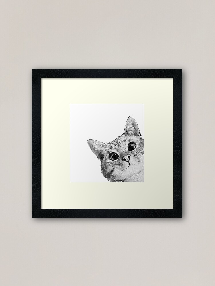 Alternate view of sneaky cat Framed Art Print