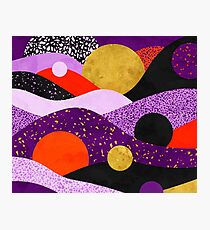 Terrazzo-Galaxie lila orange Gold Fotodruck