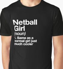 Netball-Mädchen-Definitions-lustiger u. Frecher Sport-Entwurf Grafik T-Shirt