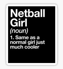 Netball-Mädchen-Definitions-lustiger u. Frecher Sport-Entwurf Sticker