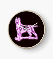 English Bull Terrier in neon pink Clock