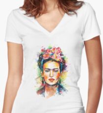 Frida Kahlo Shirt mit V-Ausschnitt