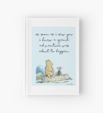 Classic Winnie The Pooh PRINTABLE, As soon as I saw you I knew a grand adventure was about to happen, Kids Wall Art, Boys Nursery Decor Blue Hardcover Journal