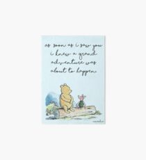Classic Winnie The Pooh PRINTABLE, As soon as I saw you I knew a grand adventure was about to happen, Kids Wall Art, Boys Nursery Decor Blue Art Board