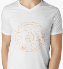 Wissenschaftliche, Bildungselemente. T-Shirt mit V-Ausschnitt
