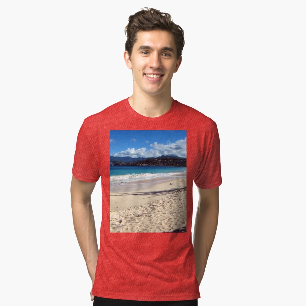 Grand Anse Beach, Grenada. Tri-blend T-Shirt