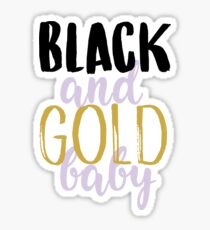 black and gold baby sticker Sticker