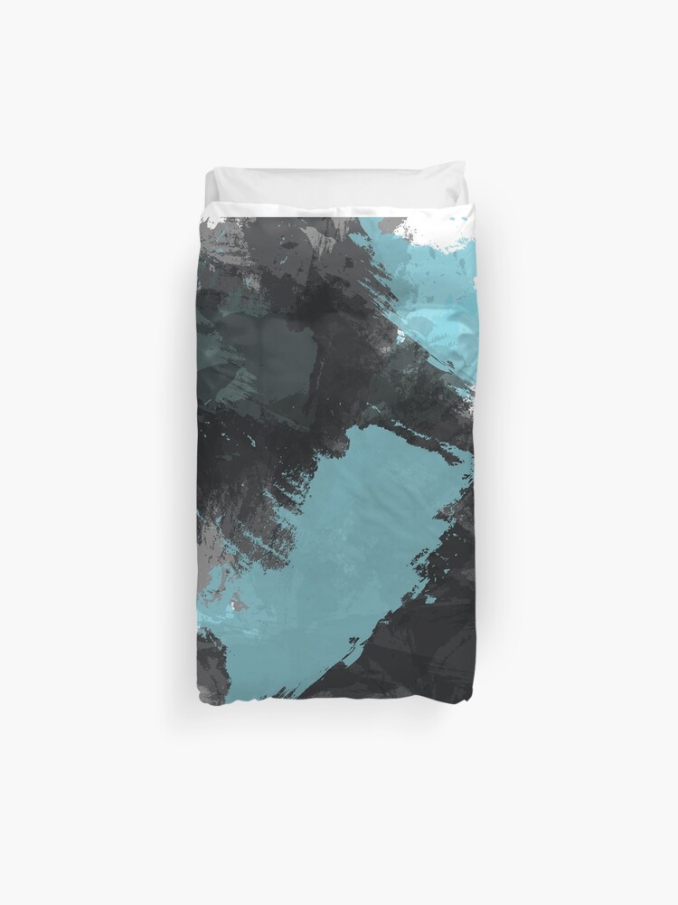 Blue Black Texture Splash Duvet Cover By Designminds Redbubble