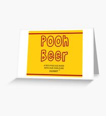 Pooh Beer Greeting Card