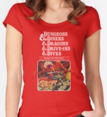 Camiseta entallada de cuello ancho Dungeons & Diners & Dragons & Drive-Ins & Dives: Imagen ligeramente más grande