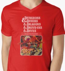 Camiseta para hombre de cuello en v Dungeons & Diners & Dragons & Drive-Ins & Dives: Imagen ligeramente más grande