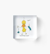 Knitting duck Acrylic Block