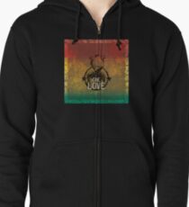 one love Hoodie mit Reißverschluss