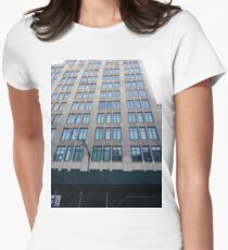 #Chambers, #Happiness, #Building, #Skyscraper, #NewYork, #Manhattan, #Street, #Pedestrians, #Cars, #Towers, #morning, #trees, #subway, #station, #Spring, #flowers, #Brooklyn  Women's Fitted T-Shirt