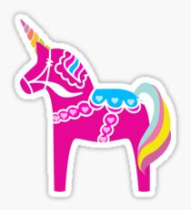 Rosa Dala Unicorn Horse Fun Schwedisch Sticker