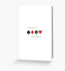 hearts, spades, diamonds, clubs symbol. casino poker and blackjack concept Greeting Card