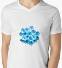 Many Blue Flowers Men's V-Neck T-Shirt