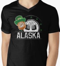 St Pattys Day Funny Shirt Alaska St Patricks Birthday Men's V-Neck T-Shirt