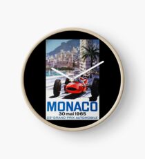 Gran Prix de Monaco 1965, Vintages Plakat, Autoplakat, Schwarzes BG Uhr
