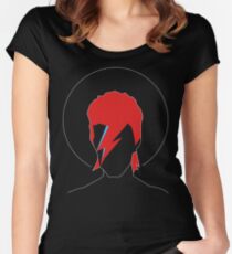 David Bowie Tribute Tailliertes Rundhals-Shirt