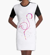 Flamingo-Logo-Kunst T-Shirt Kleid