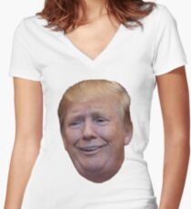 Donald Trump looking really confused Women's Fitted V-Neck T-Shirt