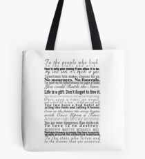 Quotes - Collection of Young Adult Book Quotes Tote Bag