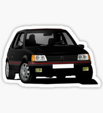 Black Peugeot 205 GTi, cornering illustration Sticker