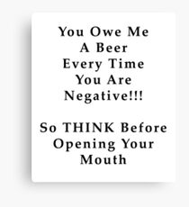 THINK Before You Speak with Black Text Canvas Print