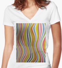 Motif,  Visual arts, #Motif,  #VisualArts, #Chambers, #Happiness, #Building, #Skyscraper, #NewYork, #Manhattan, #Street, #Cars, #Towers, #morning, #trees, #subway, #station, #Spring, #flowers Women's Fitted V-Neck T-Shirt