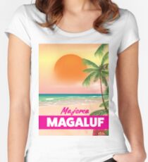 Magaluf Majorca beach travel poster Women's Fitted Scoop T-Shirt
