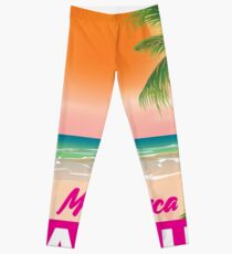 Magaluf Majorca beach travel poster Leggings