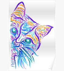 Póster Dibujo del tatuaje del gato