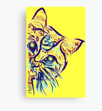 Lienzo Tatuaje de gato amarillo