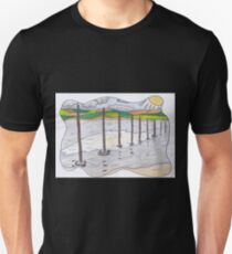 Camiseta ajustada Pilgrim Poles, la isla sagrada de Lindisfarne