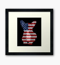 American Flag French Bulldog T Shirt 4th of July Dog T-Shirt Framed Print