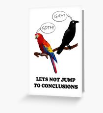 Tarjeta de felicitación No saltemos a las conclusiones